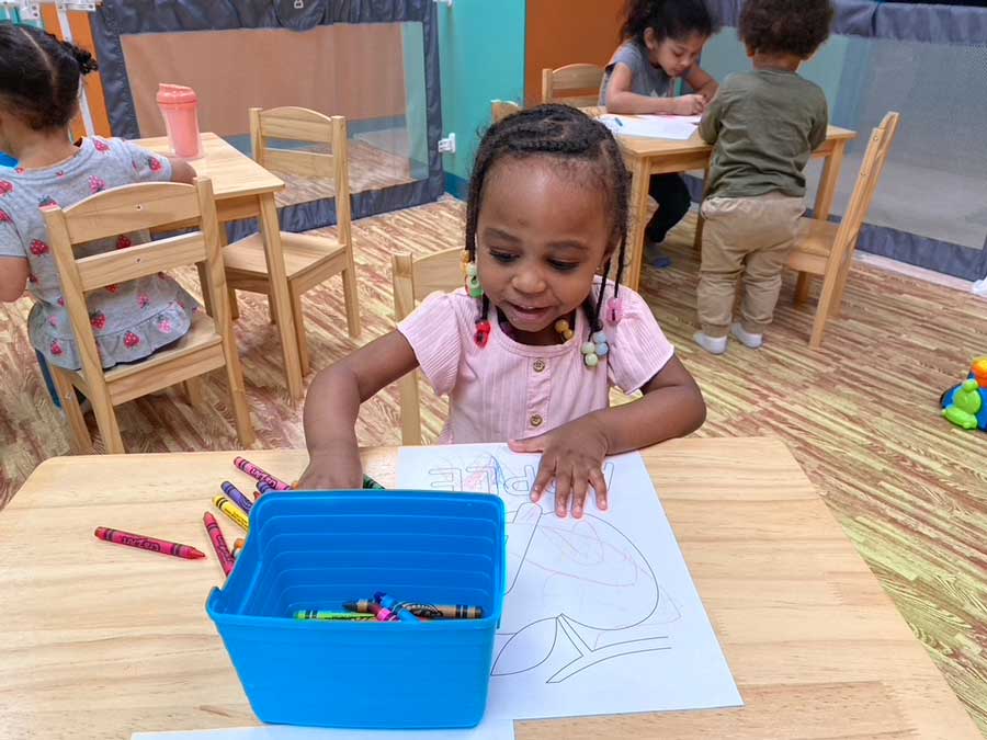 Toddler Coloring at Best Daycare in Louisville